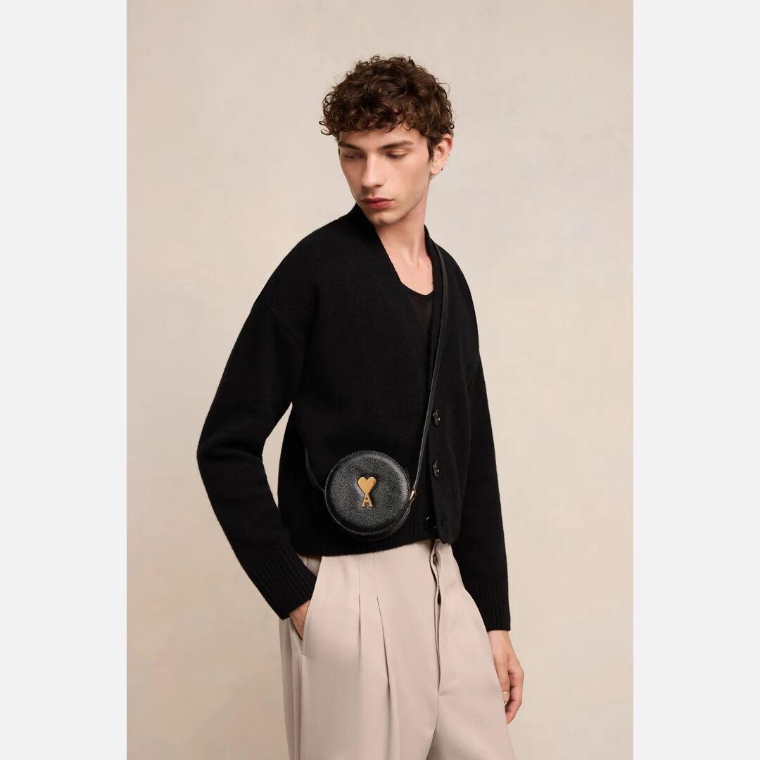 Round Paris Paris Bag Black Unisex - One Size - AMI Paris