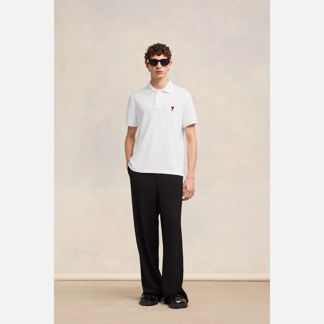 Ami De Coeur Polo Shirt White Unisex - M - AMI Paris
