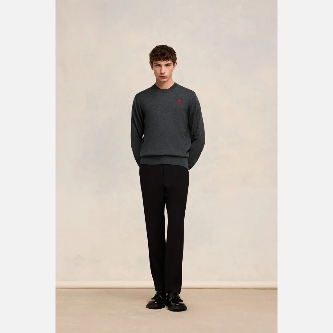Red Ami de Coeur Sweater Grey for Men - XL - AMI Paris