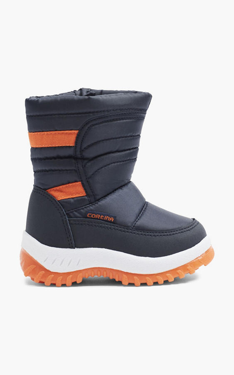 Donkerblauwe snowboot ritssluiting gevoerd