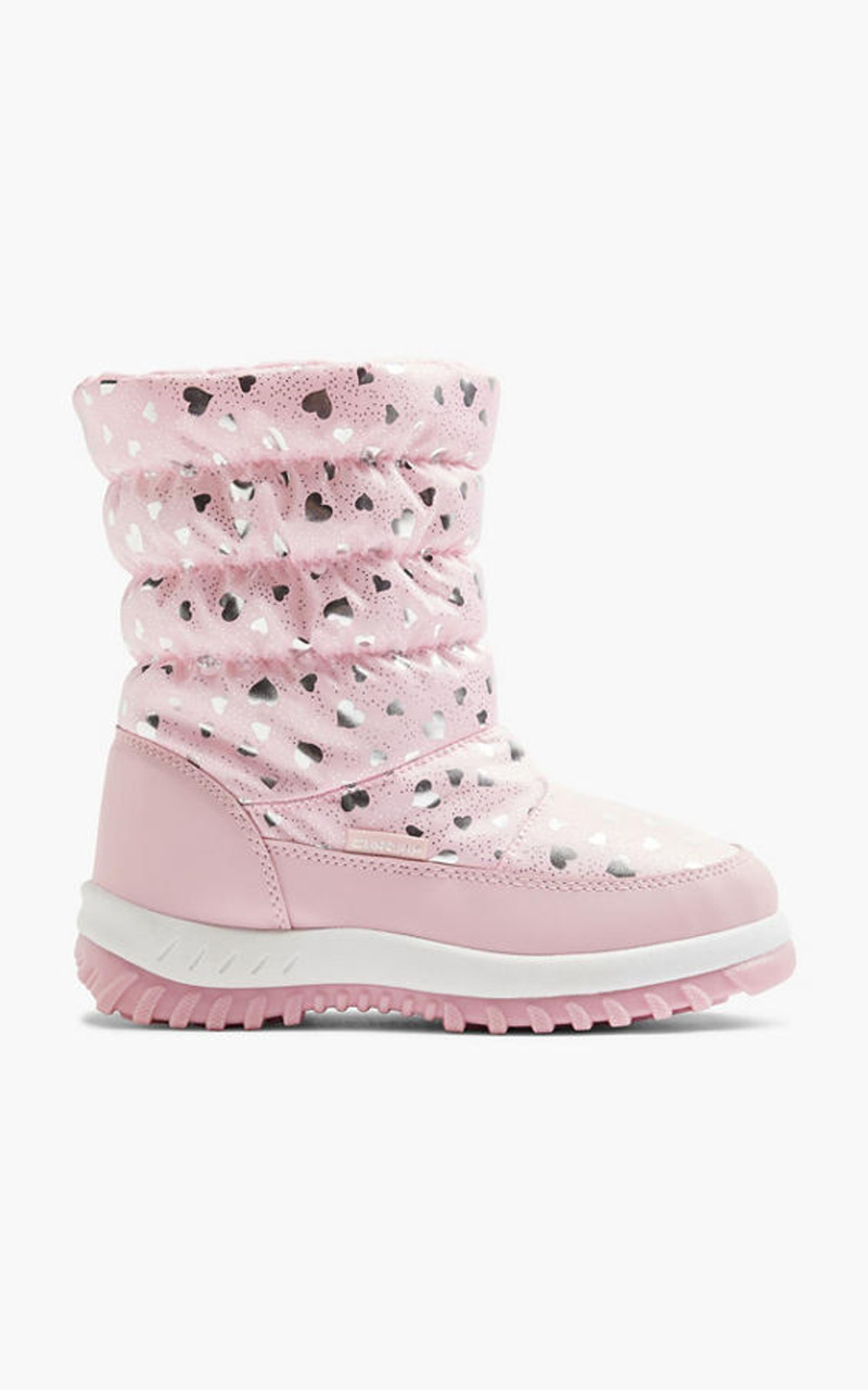 Roze snowboot hartjes