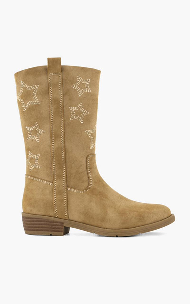 Taupe cowboy laars sterretjes