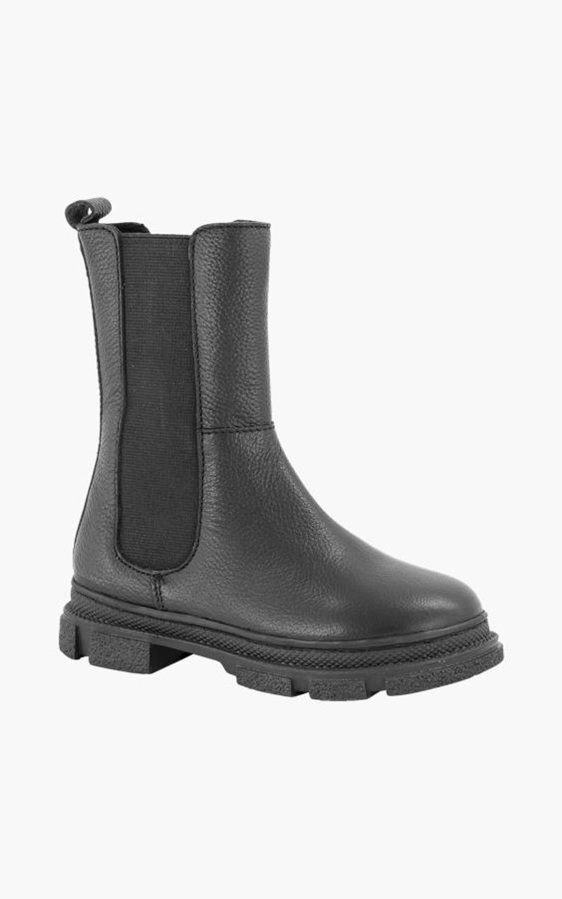 Zwarte leren chelsea boot