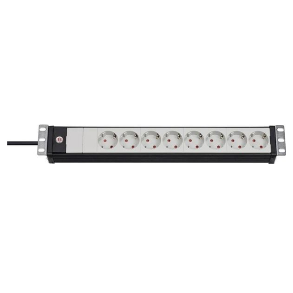 Brennenstuhl 1156057028 Steckdosenleiste 19 Zoll 8fach Schwarz, Lichtgrau Schutzkontakt 1St.