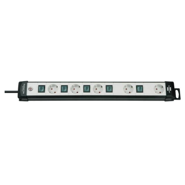Brennenstuhl 1951550600 Steckdosenleiste mit Schalter 5fach Schwarz, Lichtgrau Schutzkontakt 1 St.