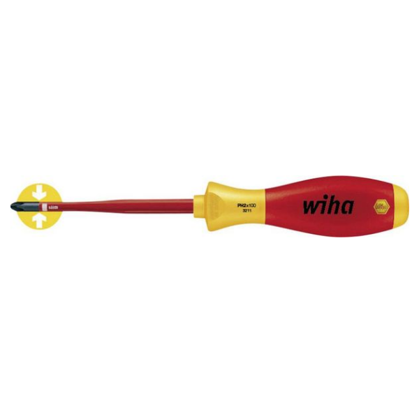 Wiha 35395 VDE Kreuzschlitz-Schraubendreher PZ 1 Klingenlänge: 80mm DIN ISO 8764